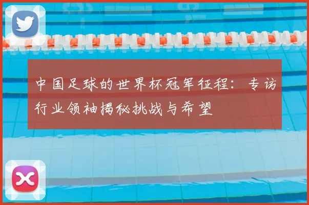 中国足球的世界杯冠军征程：专访行业领袖揭秘挑战与希望